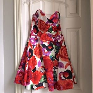 Floral Strapless Statement Dress